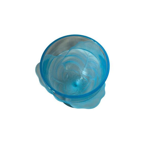 One replacement rare LG Wright cabbage leaf blue goblet. 6.25” tall holds 10oz - Picture 2 of 6